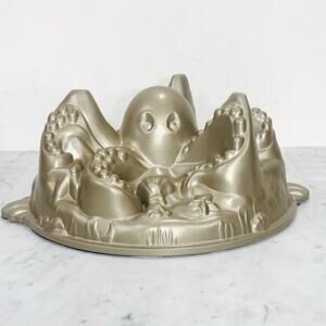 WILLIAMS-SONOMA Nordic Ware Octopus Cake Pan 10 Cups Gold Baking Mold USA NWT